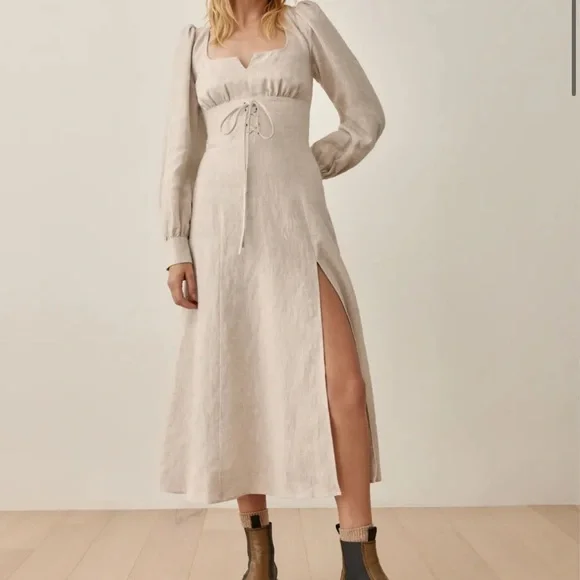 Reformation Anton Linen Dress 2 - Picture 2 of 7